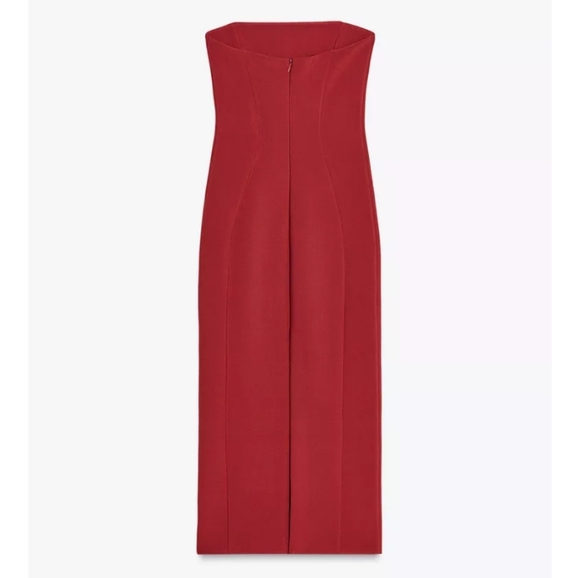 Zara Strapless Crepe Dress - Picture 6 of 7